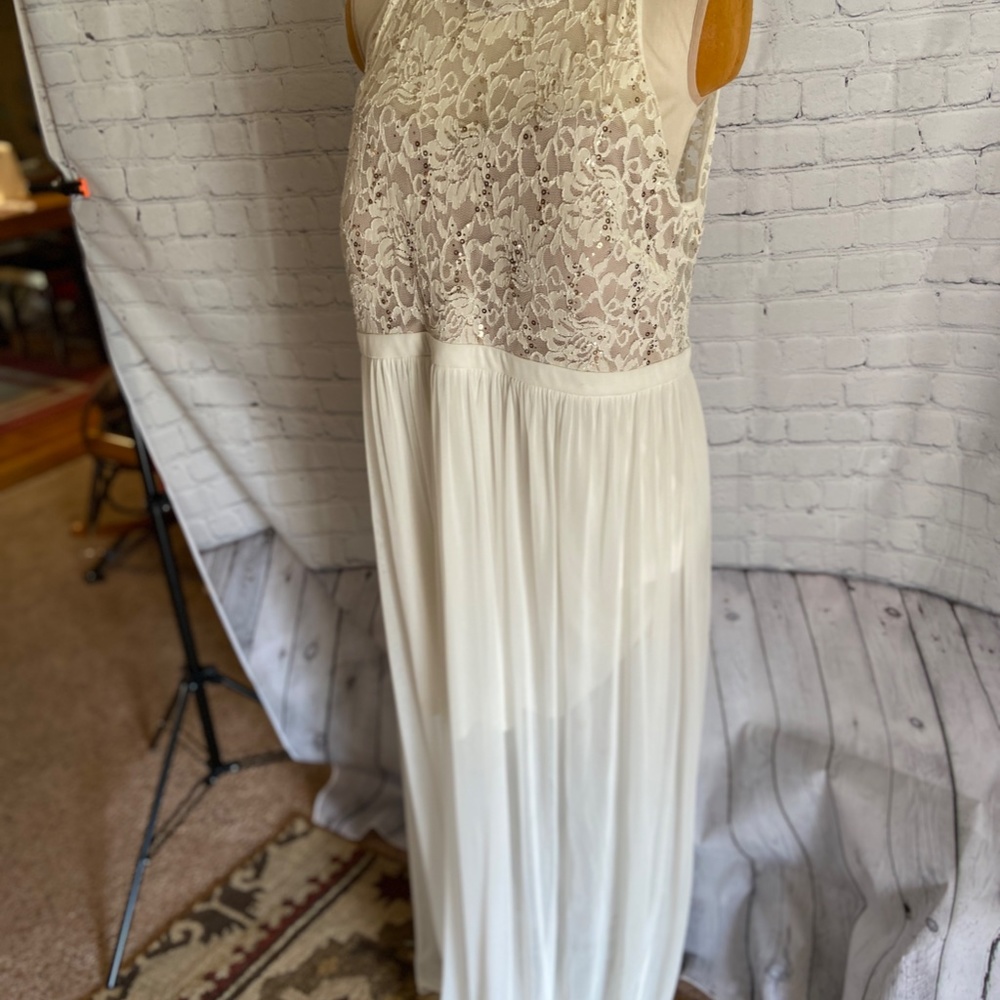 WOMENS LADIES PLUS SIZE 20W WHITE CREAM EVENING PARTY CRUISE DRESS